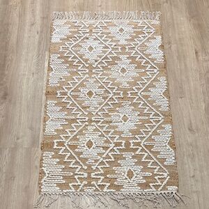 Bohemian Tan and White Area Rug